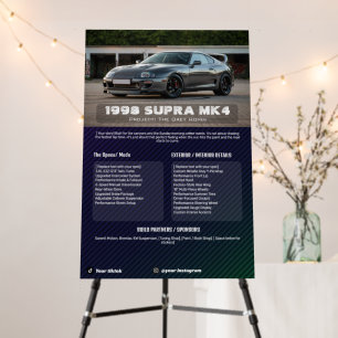 Fully customizable Car Show Spec Board foamcore
