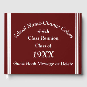 Fully Customizable, Class Reunion Guest Books, Book