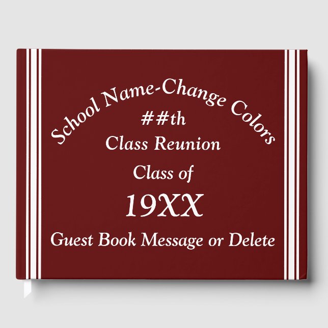 Fully Customizable, Class Reunion Guest Books, Guest Book (Front)