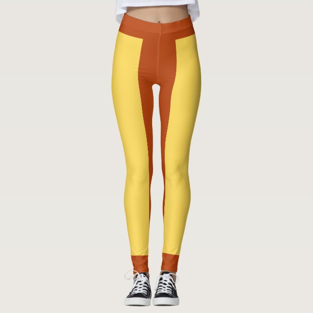 Fully Customizable Color Block Leggings (Front)