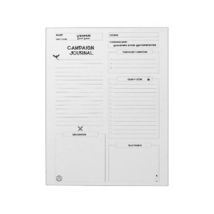 Fully Customizable D&D Campaign Journal Notepad