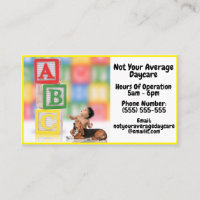 Fully Customizable Daycare Template Business Card