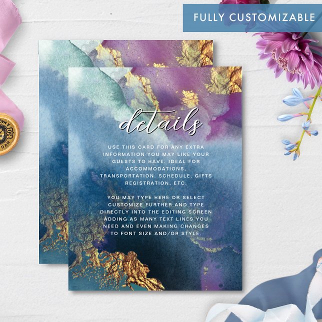 Fully Customizable Details, Celestial Watercolor Enclosure Card (Creator Uploaded)