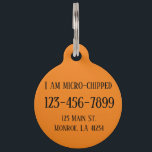 Fully Customizable Dog Tag<br><div class="desc">Change the info and background color to anything you need</div>