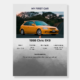 Fully Customizable First Car memory foamcore board