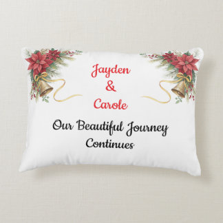 Fully Customizable First Christmas ornament Accent Pillow