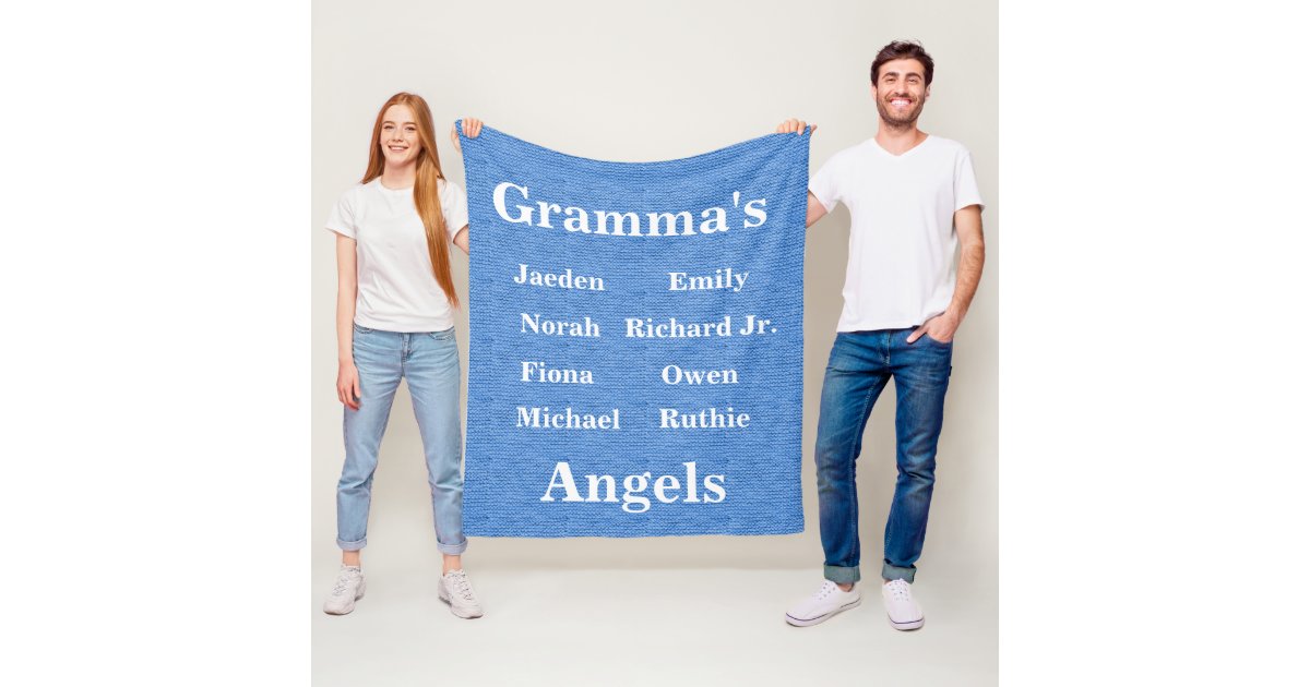 Fully Customizable Grandma's Angels Fleece Blanket Zazzle
