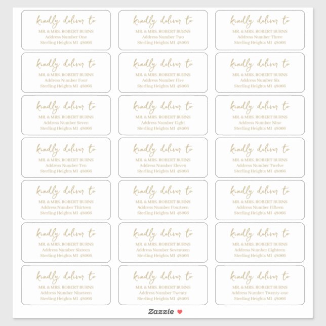 Fully Customizable Guest List Mailing Labels (Sheet)