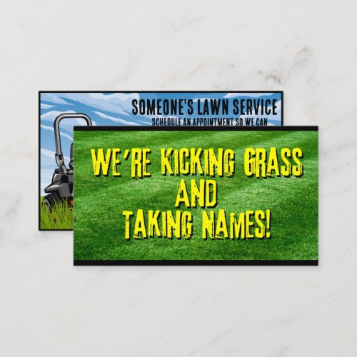 Fully Customizable Humorous Lawn Service Business Card