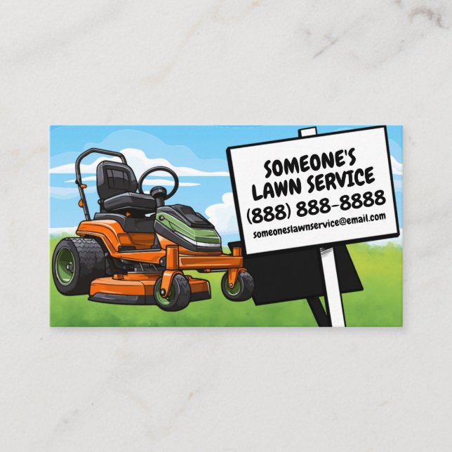 Fully Customizable Lawn Service Business Card (Front)