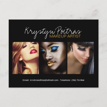 Fully Customizable Makeup Artist Comp Card by colourfuldesigns at Zazzle