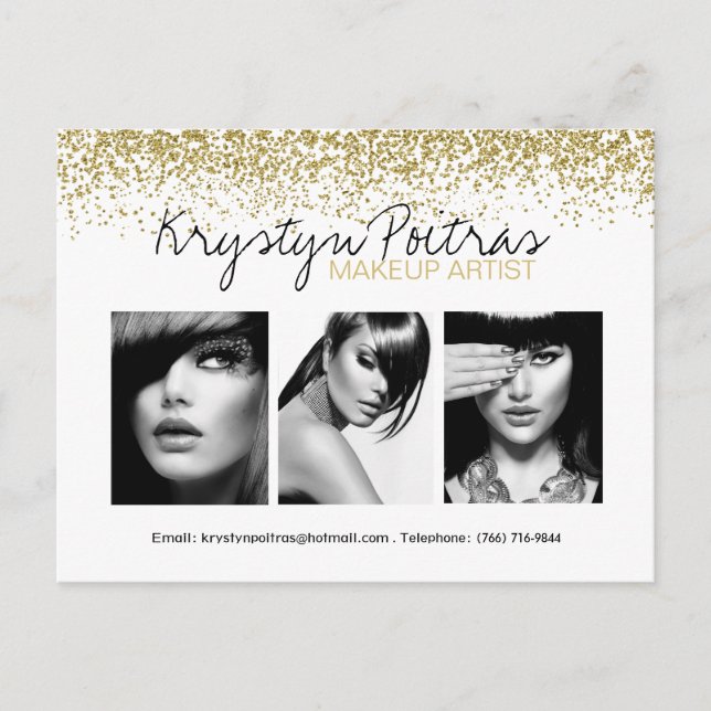Fully Customizable Makeup Artist Comp Card (Front)