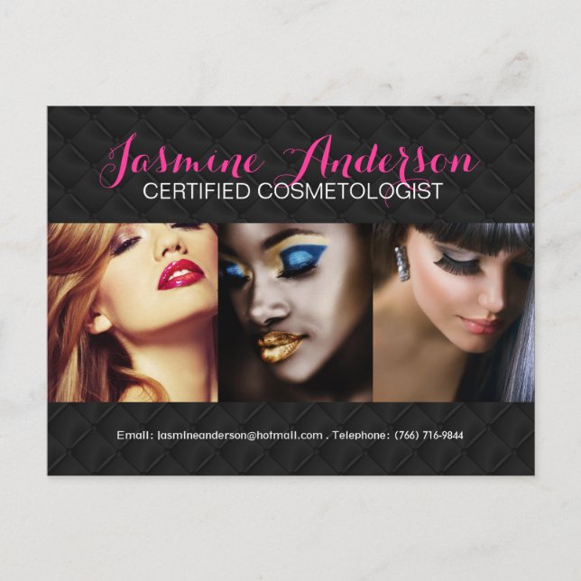 Fully Customizable Makeup Artist Comp Card (Front)