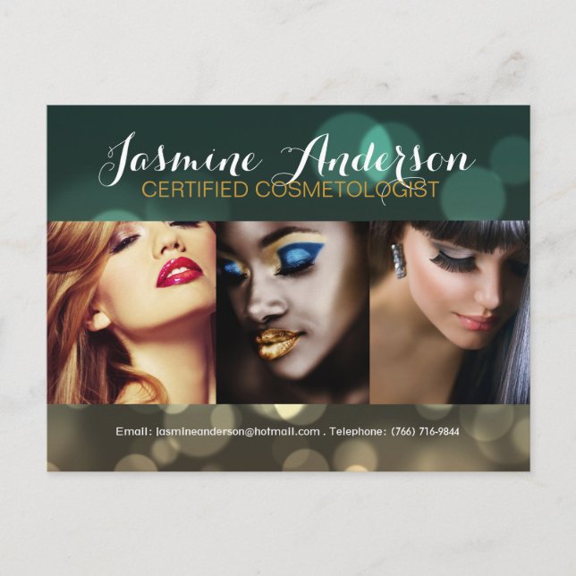 Fully Customizable Makeup Artist Comp Card (Front)