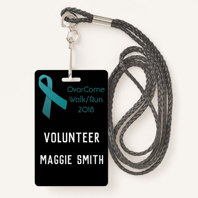 Fully Customizable Ovarian Cancer badge (Front with Lanyard)