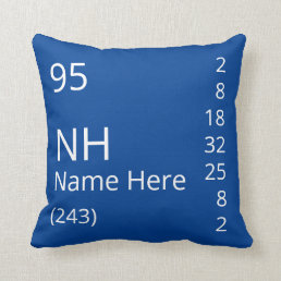 Fully Customizable Periodic Table of Elements Cell Throw Pillow