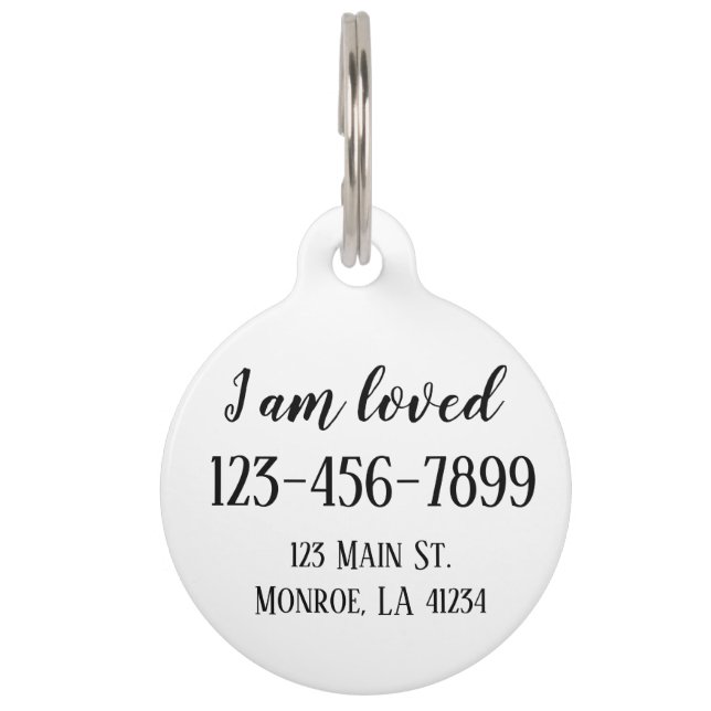 Fully Customizable Pet Tag (Back)