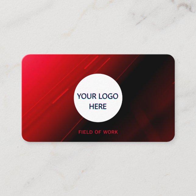 Fully Customizable Red & Black Business Card (Front)