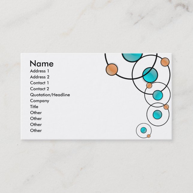 Fully Customizable Retro Business Card (Front)