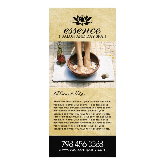 Fully Customizable Salon Menu Rack Card (Front)