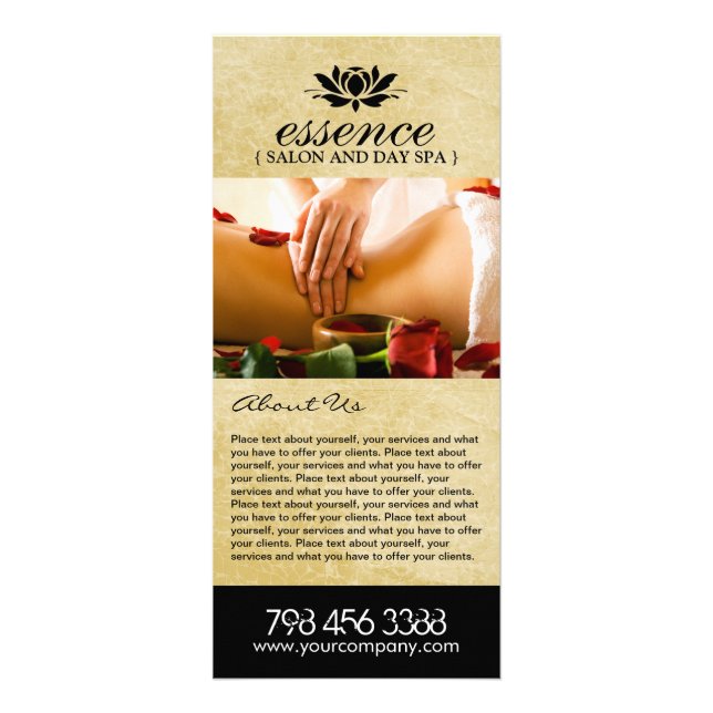 Fully Customizable Salon Menu Rack Card (Front)