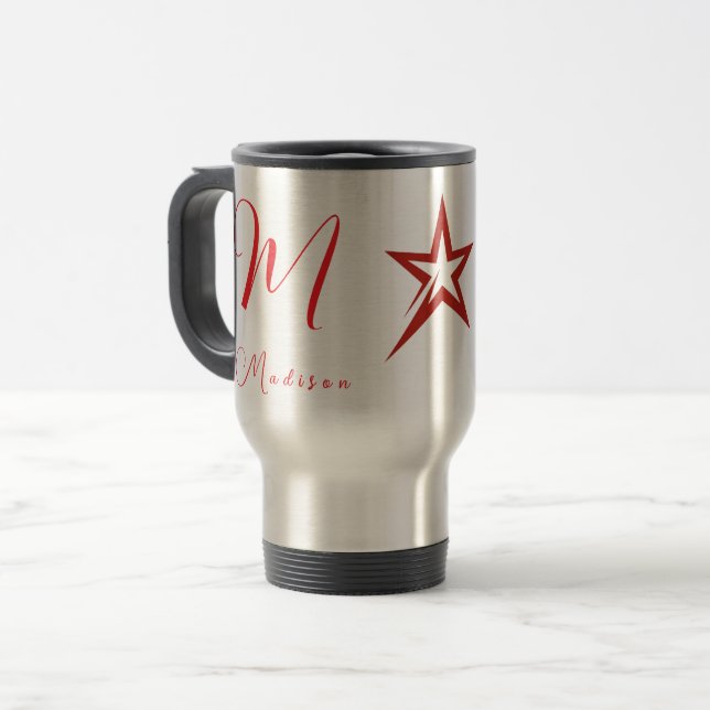Fully Customizable Stylish Brand Travel/Commuter  Travel Mug (Front Left)