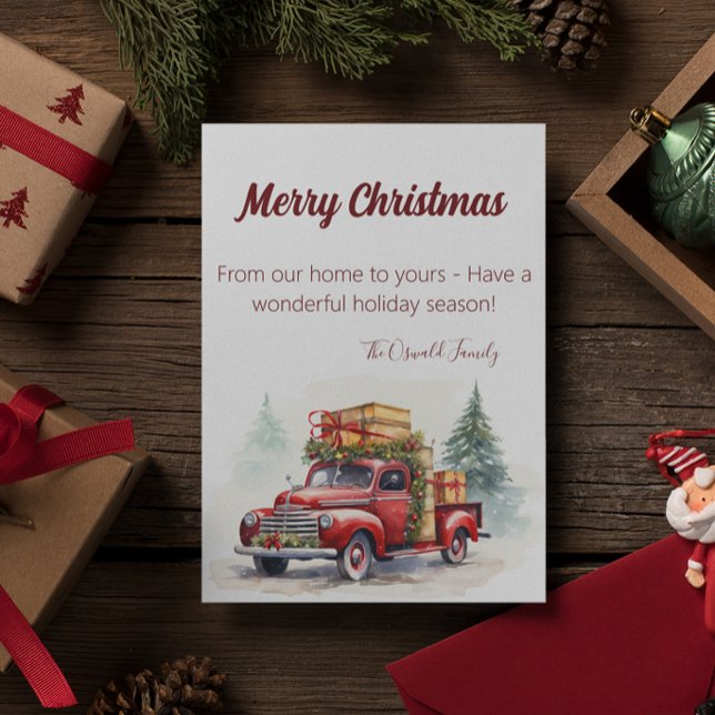 Fully Customizable Vintage Truck Christmas Card (Creator Uploaded)