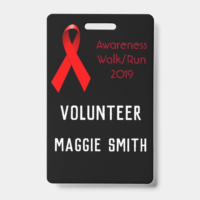 Fully Customizable Volunteer badge (Front)