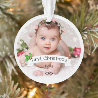Fully Customized Baby's first Christmas Ornament