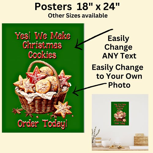 Fully Editable Christmas Cookies Poster