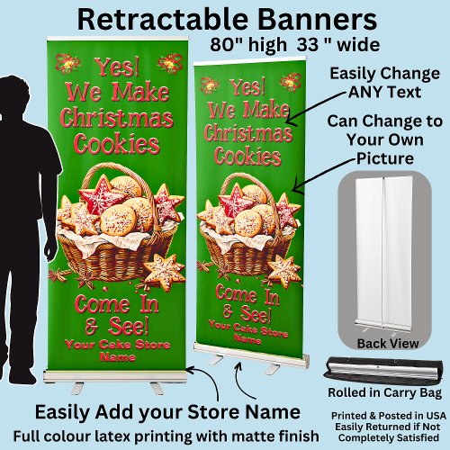 Fully Editable Christmas Cookies                   Retractable Banner