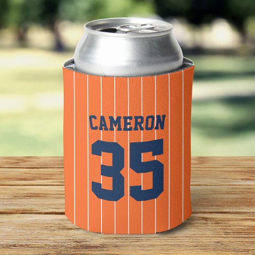 Fully Editable Colors Baseball Jersey Stripes Name Can Cooler