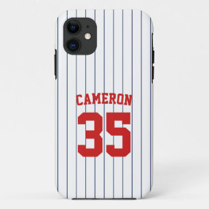 Fully Editable Colors Baseball Jersey Stripes Name iPhone 11 Case