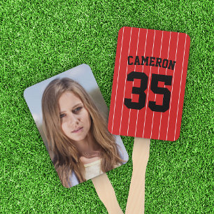 Fully Editable Colors Baseball Jersey Stripes Name Hand Fan