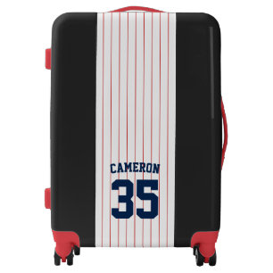 Fully Editable Colors Baseball Jersey Stripes Name Luggage
