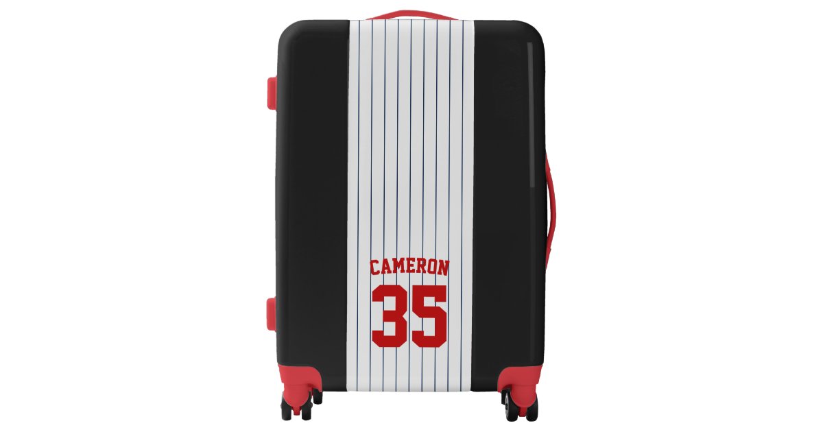 Fully Editable Colors Baseball Jersey Stripes Name Luggage