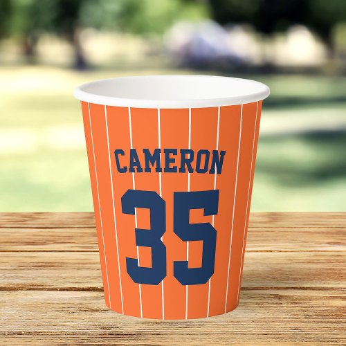 Fully Editable Colors Baseball Jersey Stripes Name Paper Cups