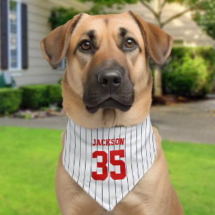 Fully Editable Colors Baseball Jersey Stripes Name Pet Bandana Collar