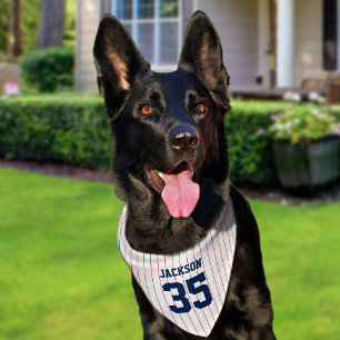 Fully Editable Colors Baseball Jersey Stripes Name Pet Bandana Collar