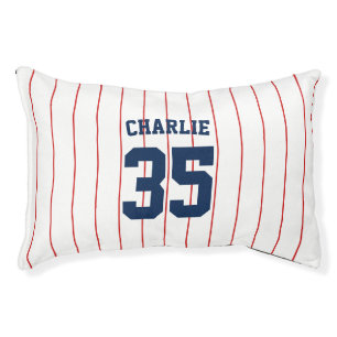 Fully Editable Colors Baseball Jersey Stripes Name Pet Bed
