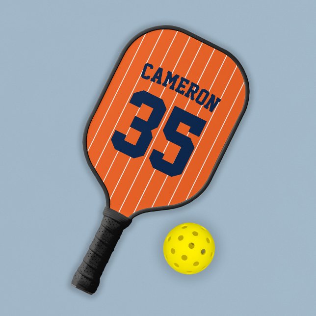 Fully Editable Colors Baseball Jersey Stripes Name Pickleball Paddle (Creator Uploaded)