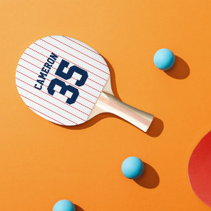 Fully Editable Colors Baseball Jersey Stripes Name Ping Pong Paddle