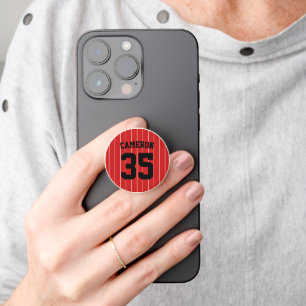 Fully Editable Colors Baseball Jersey Stripes Name PopSocket