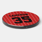 Fully Editable Colors Baseball Jersey Stripes Name Wireless Charger (Front 2)