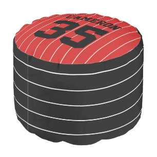 Fully Editable Colors Baseball Jersey Stripes Pouf