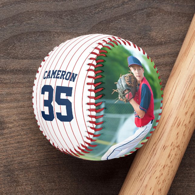 Fully Editable Colors Stripes Name Number Photo Baseball (Creator Uploaded)