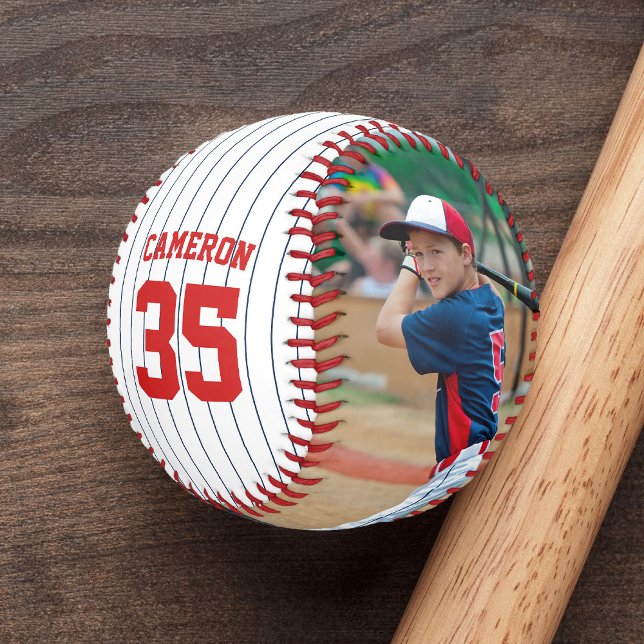 Fully Editable Colors Stripes Name Number Photo Baseball (Creator Uploaded)