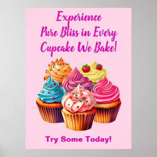 Fully Editable Cupcake Phrase  Cupcake Photo Poster