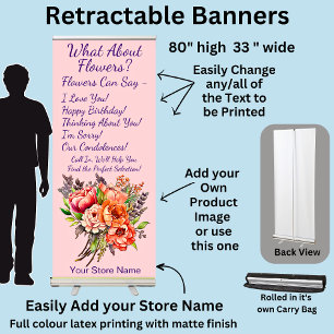 Fully Editable Florist Flowers Retractable Banner
