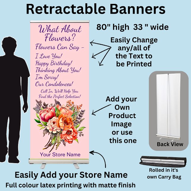 Fully Editable Florist Flowers  Retractable Banner (Creator Uploaded)